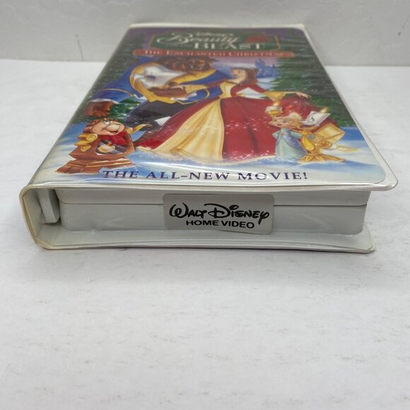 Vintage Disneys Beauty And Beast The Enchanted Christmas VHS Tape Clamshell CAse - Picture 10 of 10